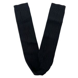 Chanel Black Ribbed Fabric Knit O/S Belt 33"